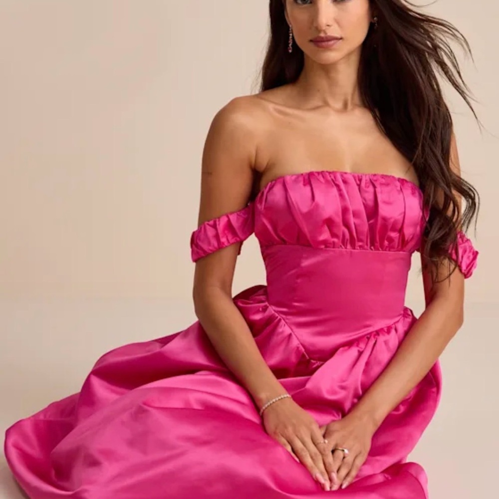 Lulu's Vibrant Pink Backless Dress - Picture 2 of 9